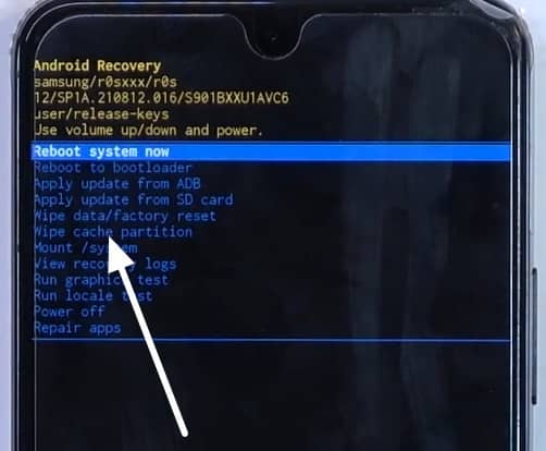 Recovery menu