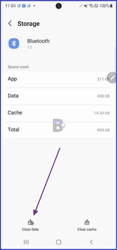 Clear bluetooth app data