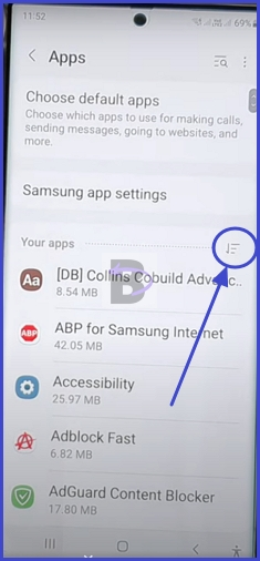 Apps - filter button