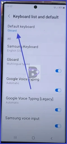 Keyboard list and default