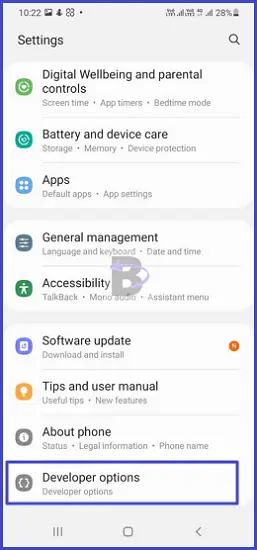 Samsung S23 Screen Timeout Not Working (Won’t Turn Off) 5 Developer options