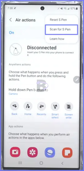 Samsung S22 Ultra S Pen is Not Connecting? Try These Fixes! 4 Scan for S Pen
