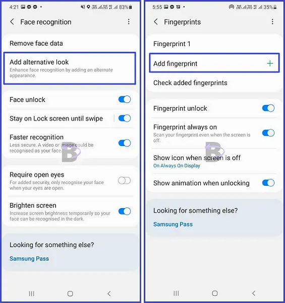 Samsung Galaxy S23 Biometrics Not Working Sometimes? Here is How to Fix It 3 Add fingerprint or alternative look for face recognition