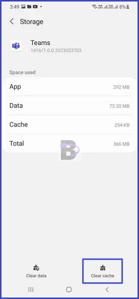 Samsung Galaxy S22 Apps Not Working (How to Fix) 2 Clear cache of Teams app