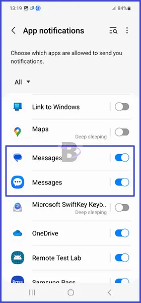 How to Fix Samsung S23 Message Notifications Not Working 3 Enable app notifications message app