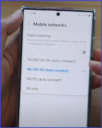 Samsung S22 Won't Send Text Messages - How to Fix 5 Network mode
